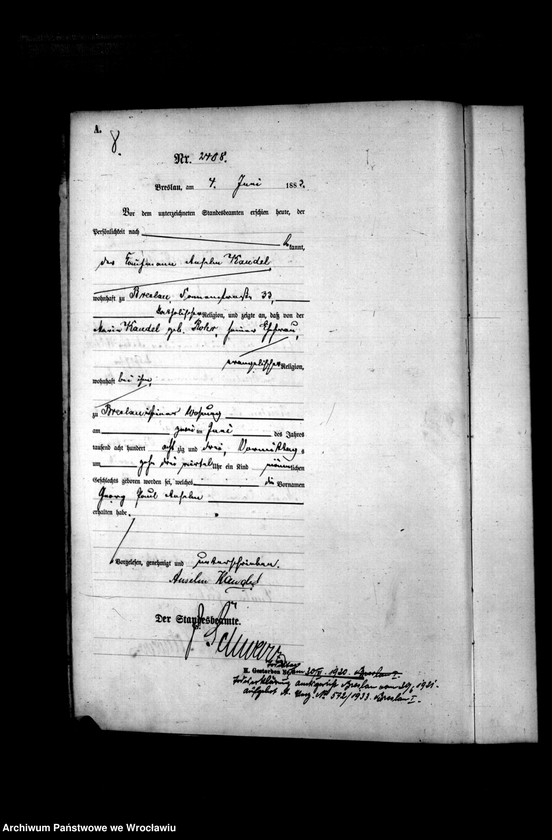 image.from.unit.number "Geburts-Haupt-Register Breslau II 1883 Band 7"