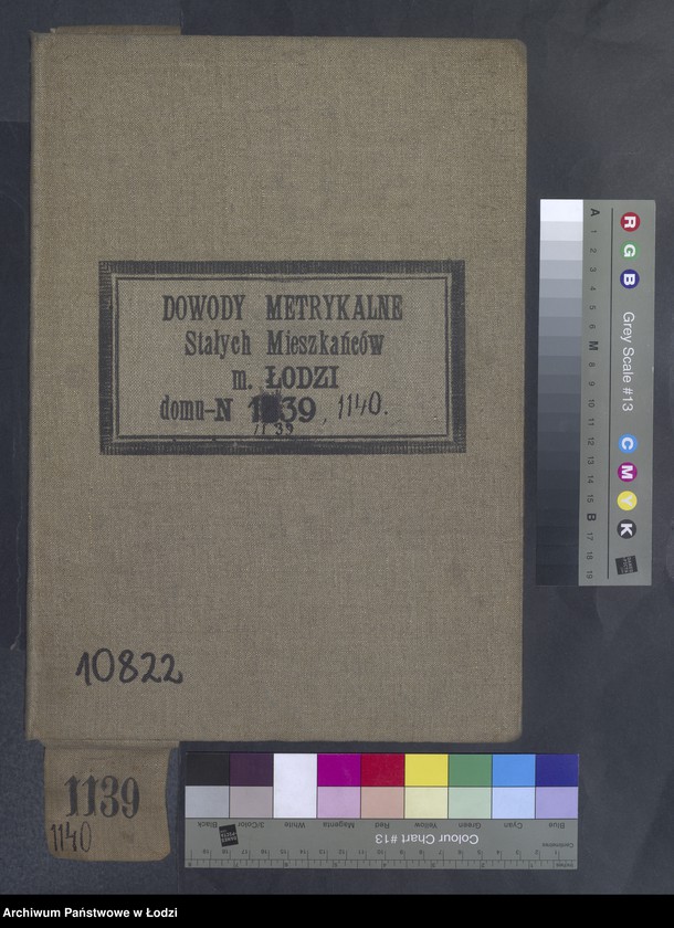 Obraz 2 z jednostki "Dowody metrykalne stałych mieszkańców m. Łodzi nr domu 1139-1140"