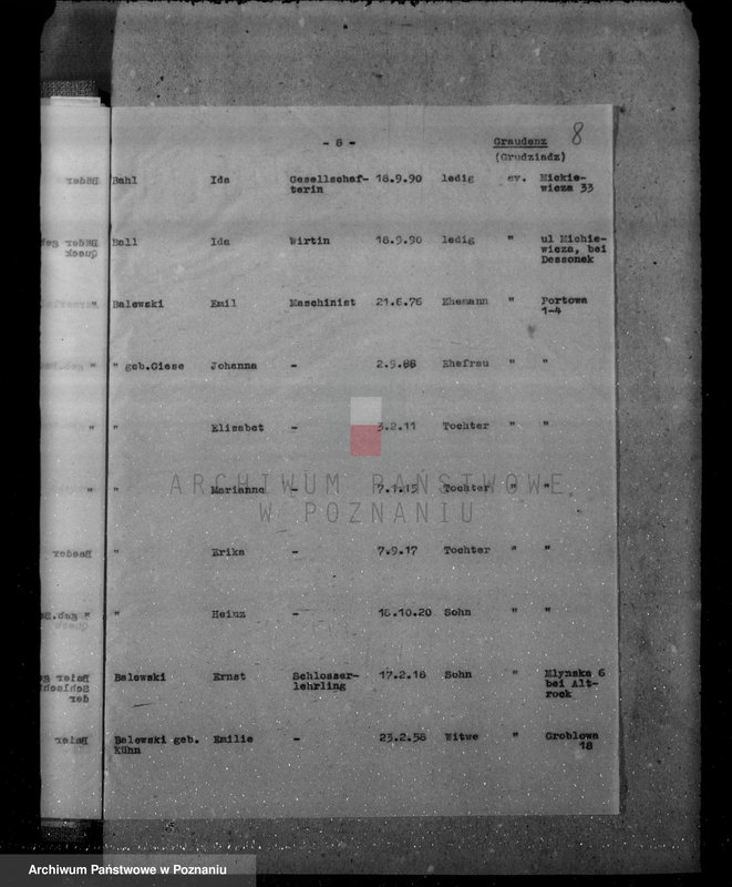 Obraz 12 z jednostki "Das Deutschtum in Polen - spisy Niemców w powiecie grudziądzkim"
