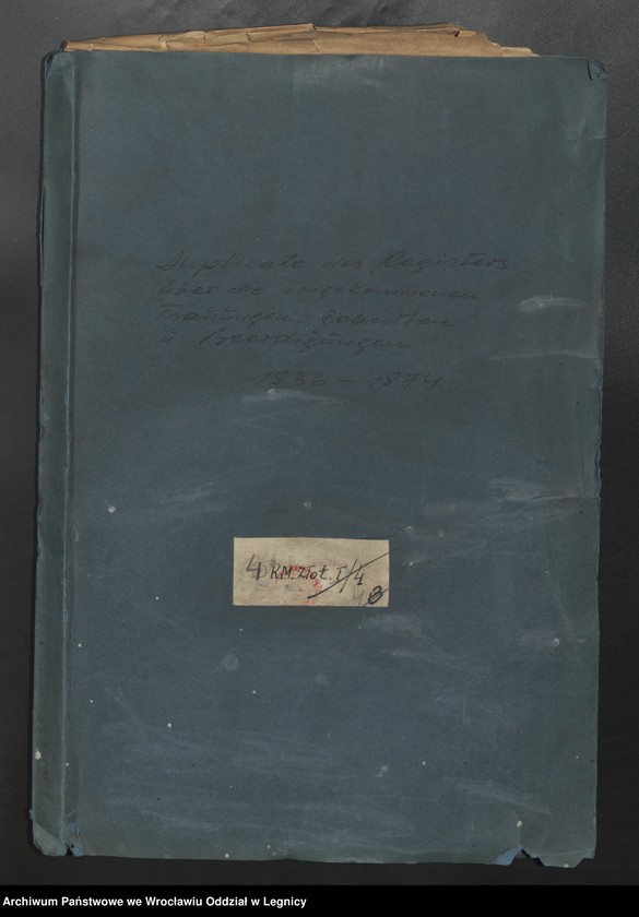 image.from.unit.number "Duplicate des Registers über die vorgekommenen Trauungen, Geburten und Begrabnisse"