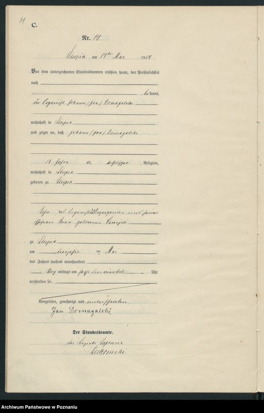 Obraz 17 z jednostki "Sterbe-Haupt-Register"