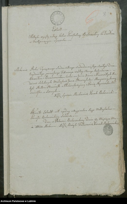 image.from.unit.number "Alegaty do ksiąg urodzeń, zapowiedzi, małżeństw i zgonów z lat 1819 - 1821"