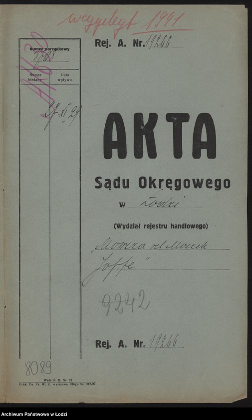 Obraz 2 z jednostki "Mowsza vel Moszek Joffe – drobna sprzedaż druków etykietowych służących do fabrykacji pończoch"