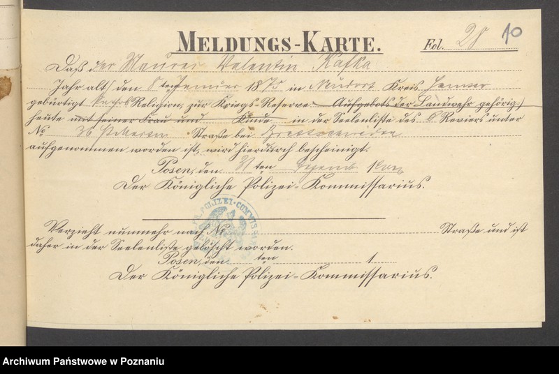 Obraz 12 z jednostki "Die von den Verlobten beigebrachten Urkunden zur Eheschliessung pro 1901. Vol II"