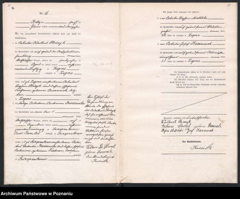 Obraz 18 z jednostki "Księga miejscowa małżeństw [Rejestr główny małżeństw]"