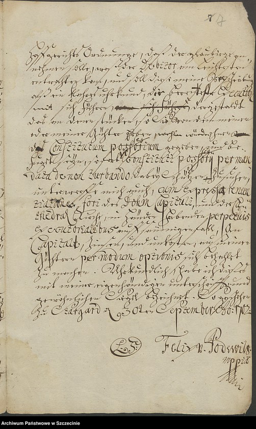 image.from.unit.number "Domkapitel contra Hofrat Felix v[on] Podevils und den Kriegskommissarius Paul Grantz in po debiti."