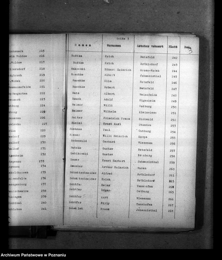 Obraz 7 z jednostki "Kreis Hohensalza (Inowrocław). Wykazy miejscowych Niemców, którzy zginęli w 1939 roku L - Z"