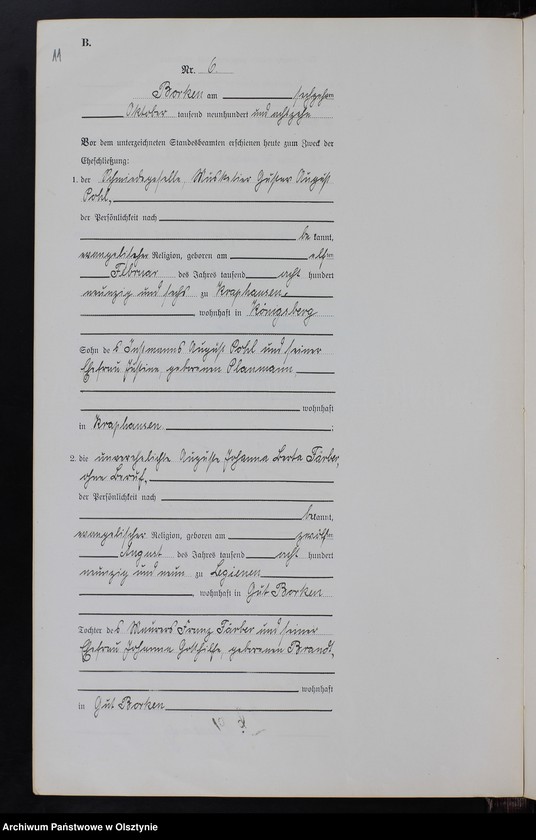 image.from.unit.number "Heirats-Neben-Register Nr 1 - 6 [ Księga małżeństw - wtóropis ]"