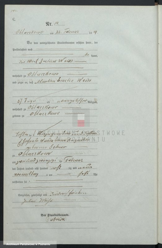 Obraz 17 z jednostki "Księga zgonów"