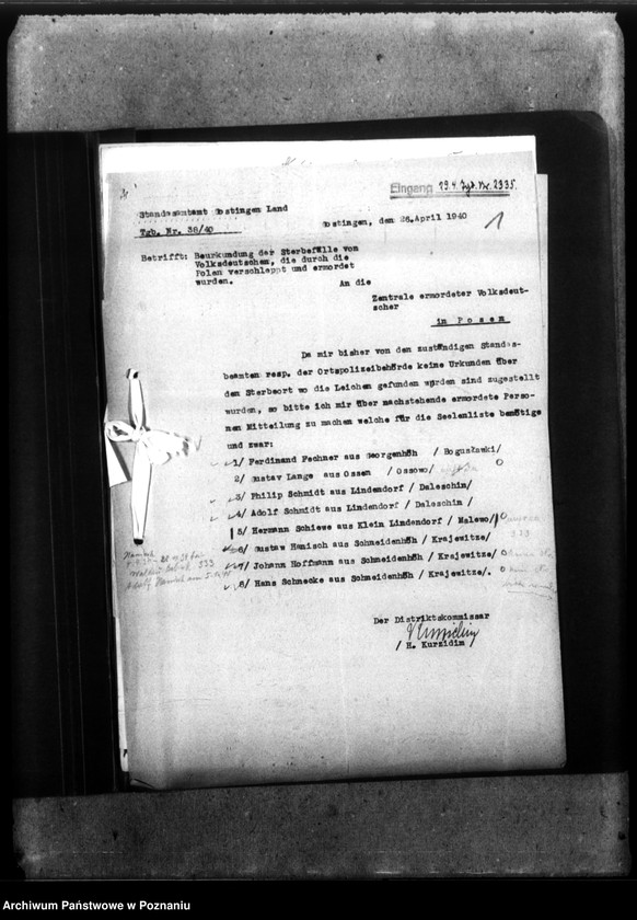 Obraz 5 z jednostki "Gustaw Lange aus Ossowo (powiat Gostyń)"