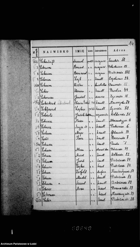 Obraz 19 z jednostki "Lista wyborców Gminy Wyznaniowej Żydowskiej w Łodzi 1924 r. lit. L"