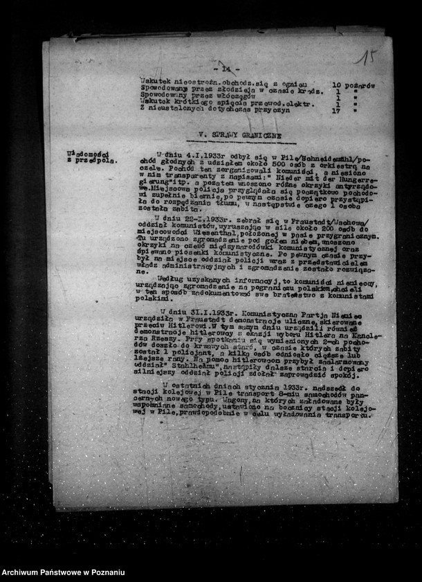 Obraz 20 z jednostki "Sprawozdania okresowe ze stanu bezpieczeństwa za miesiące styczeń-czerwiec 1933 r. /nr 1-6/"