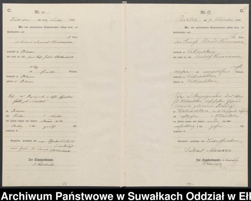 image.from.unit.number "Sterbe-Haupt-Register des Königlichen Preussischen Standes-Amtes Kallischken Kreis Johannisburg"