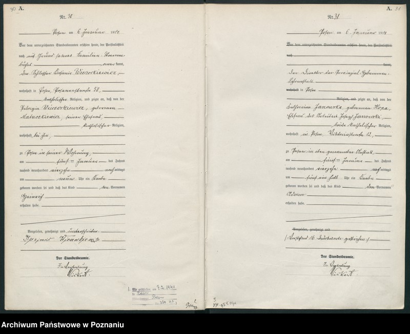 Obraz 18 z jednostki "Księga miejscowa urodzeń tom I [Rejestr główny urodzeń]"