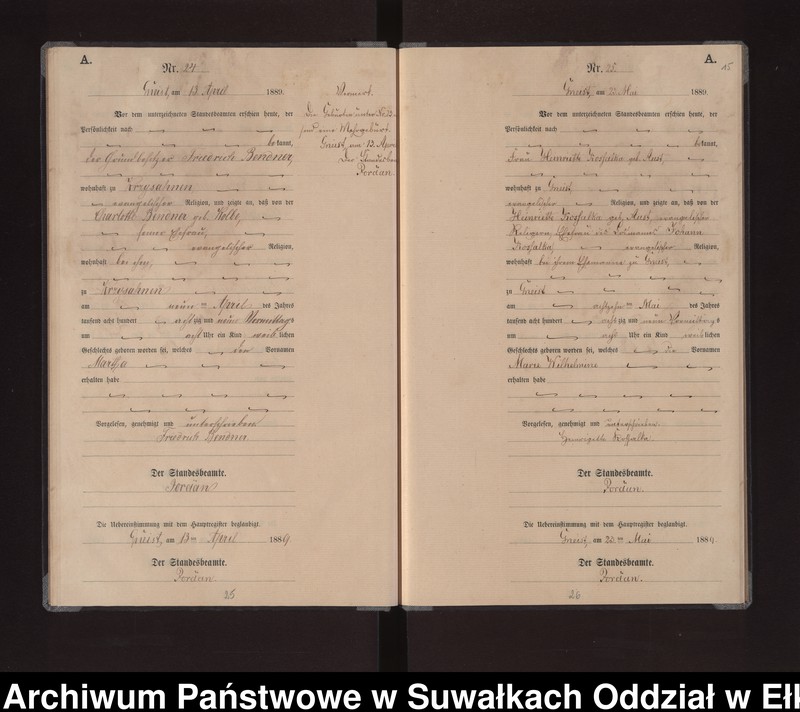 image.from.unit.number "Geburts-Neben-Register des Königlichen Preussischen Standes-Amtes Gneist Kreis Loetzen"