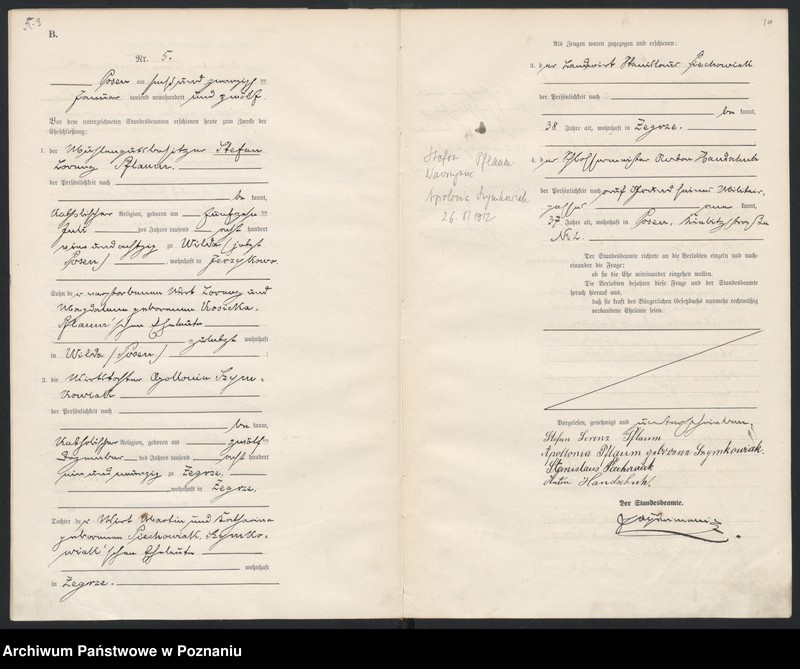 Obraz 7 z jednostki "Księga miejscowa małżeństw [Rejestr główny małżeństw]"