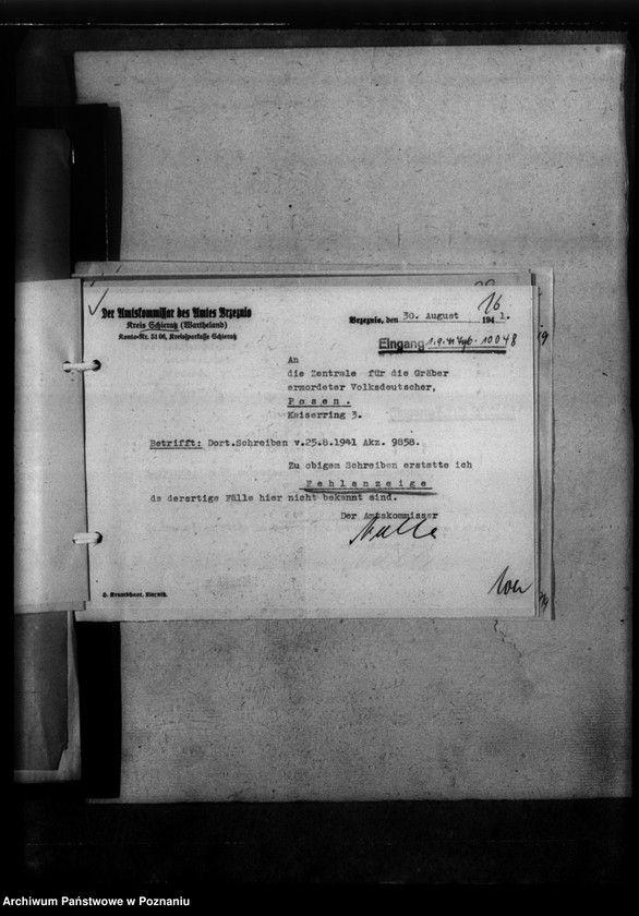 Obraz 20 z jednostki "Kreis Sieradz. Korespondencja w sprawie miejscowych Niemców, którzy zginęli w 1939 roku"