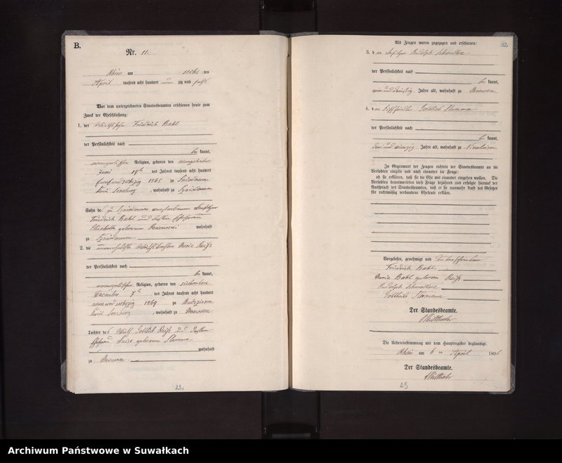 image.from.unit.number "Heiraths-Neben-Register des Königlichen Preussischen Standes-Amtes Orlen in Rhein Kreis Loetzen"
