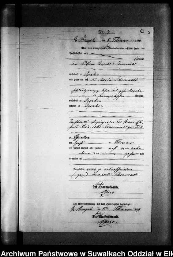 image.from.unit.number "Sterbe-Neben-Register des Preussischen Standes-Amtes Gr. Strengeln Kreis Angerburg"