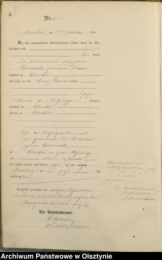 image.from.unit.number "Sterbe-Haupt-Register Tom I,Nr 1 - 302"