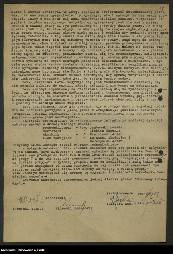 Obraz 20 z jednostki "Komitet Pocztowy PPS- protokoły posiedzeń. Koło Pocztowe- protokoły zebrań i protokoły współzawodnictwa pracy"