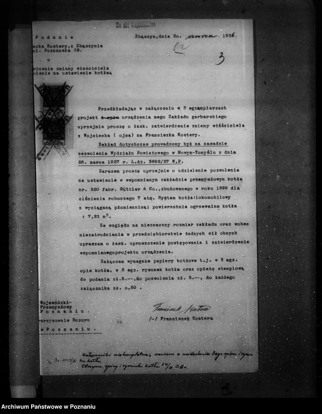 Obraz 7 z jednostki "Garbarnia Fr. Kosteszy w Zbąszyniu pow. nowotomyski, nr woj. kotła 2440"