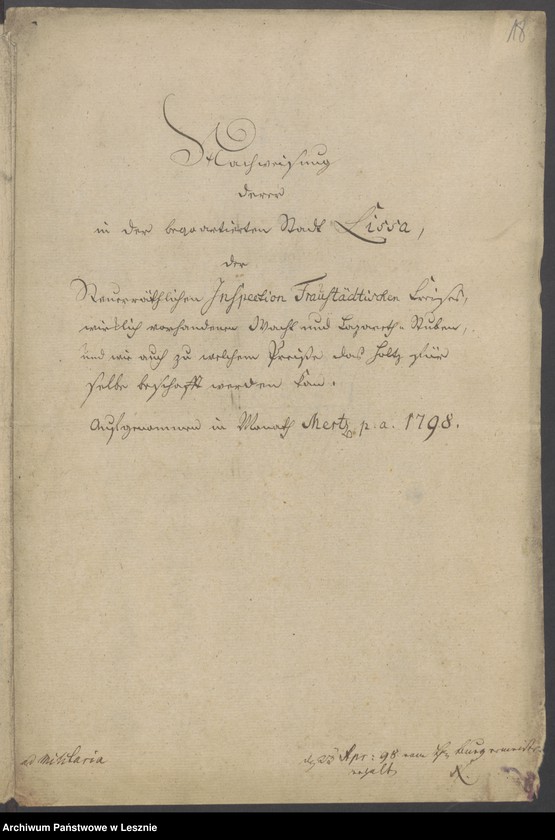 Obraz 20 z jednostki "[Akta betr. die vorhandenen Wacht - und Lazarettstuben]"