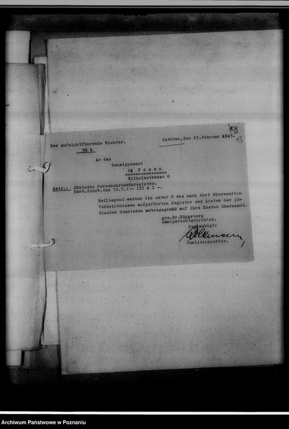 Obraz 19 z jednostki "Judenregister [powiat ostrowski]"