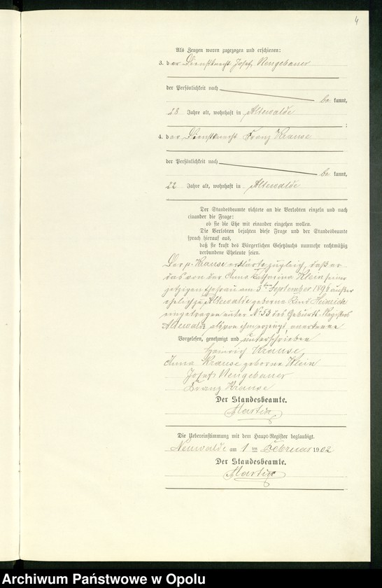 Obraz 8 z jednostki "Heiraths-Neben-Register des Standesamts Altewalde pro 1902"