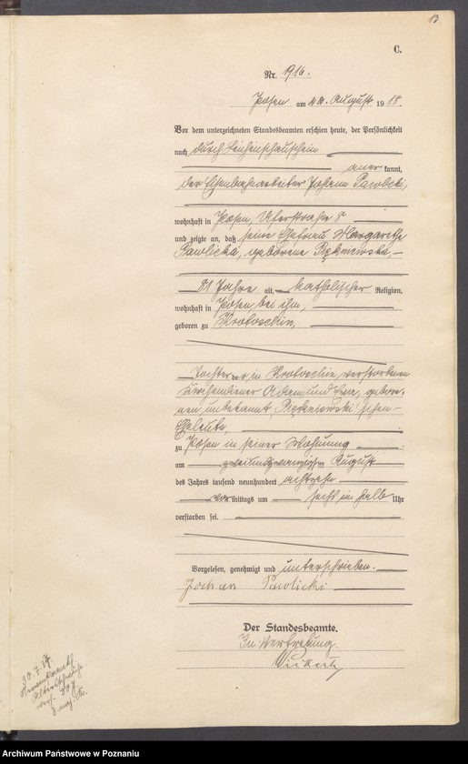 Obraz 15 z jednostki "Księga miejscowa zgonów tom V [Rejestr główny zgonów]"