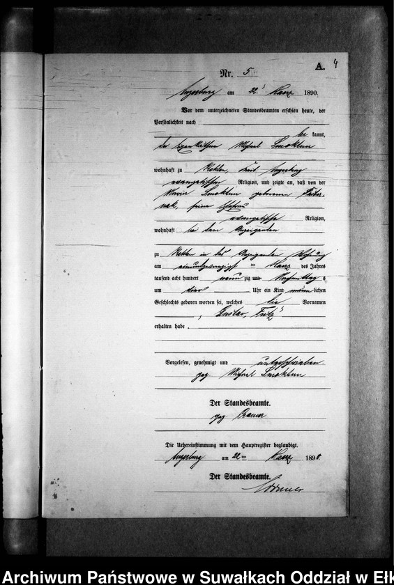 image.from.unit.number "Geburts-Neben-Register des Preussischen Standes-Amtes Kehlen Kreis Angerburg"