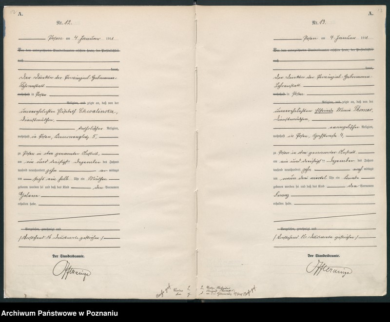 Obraz 9 z jednostki "Księga miejscowa urodzeń tom I [Rejestr główny urodzeń]"