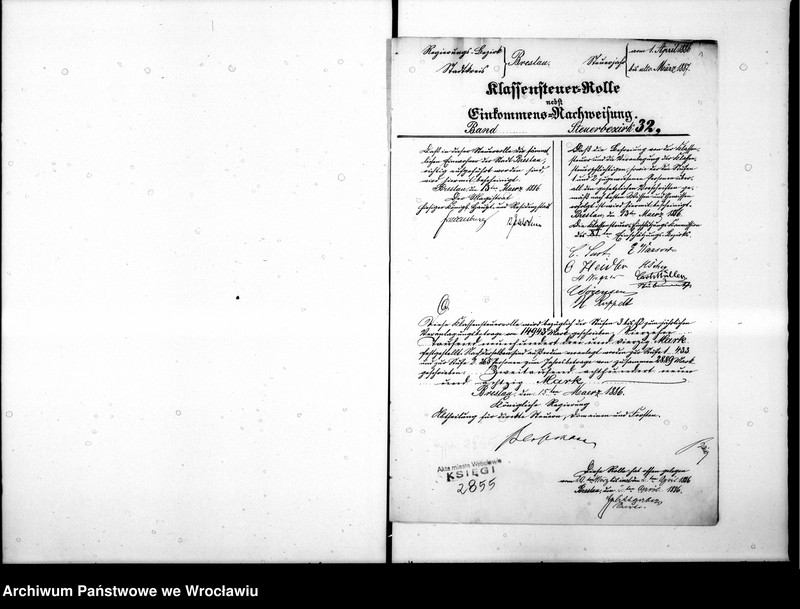 image.from.unit.number "Klassensteuerrolle nebst Eikommens - Nachweisung"