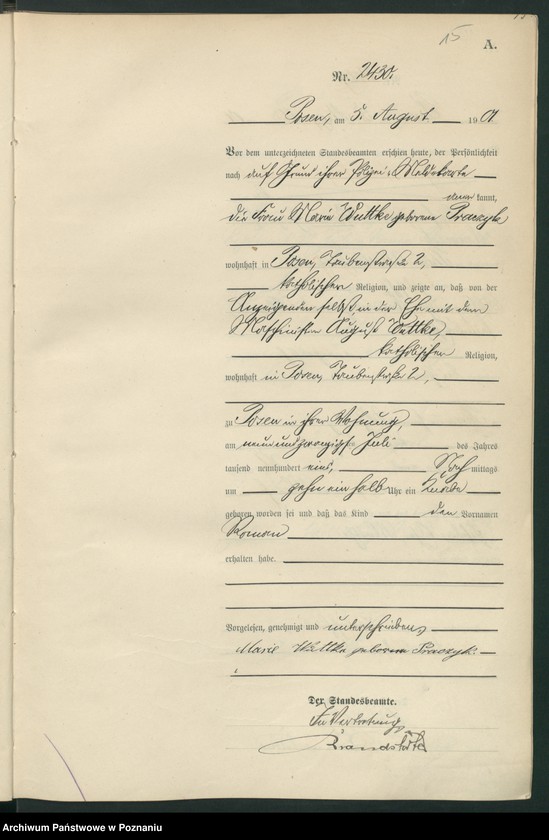 Obraz 18 z jednostki "Księga miejscowa urodzeń t. V"