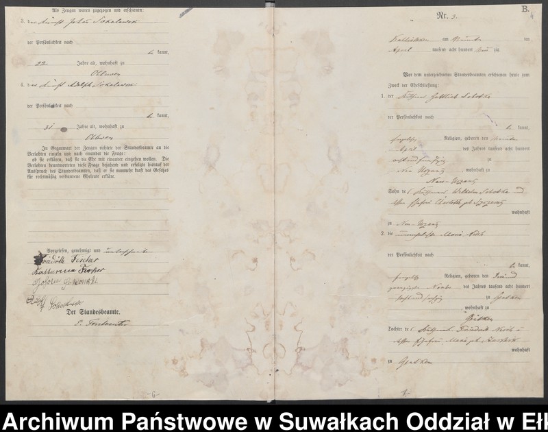 image.from.unit.number "Heiraths-Haupt-Register des Königlichen Preussischen Standes-Amtes Kallischken Kreis Johannisburg"
