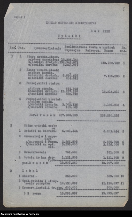 Obraz 7 z jednostki "[Budżet Ministerstwa Rolnictwa i Dóbr Państwowych na rok 1922]"