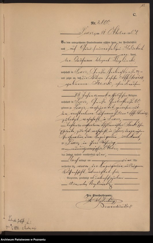 Obraz 15 z jednostki "Księga miejscowa zgonów tom VI"