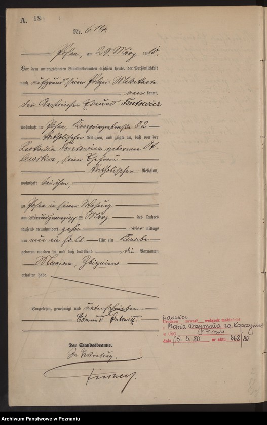 Obraz 19 z jednostki "[Rejestr główny urodzeń]"