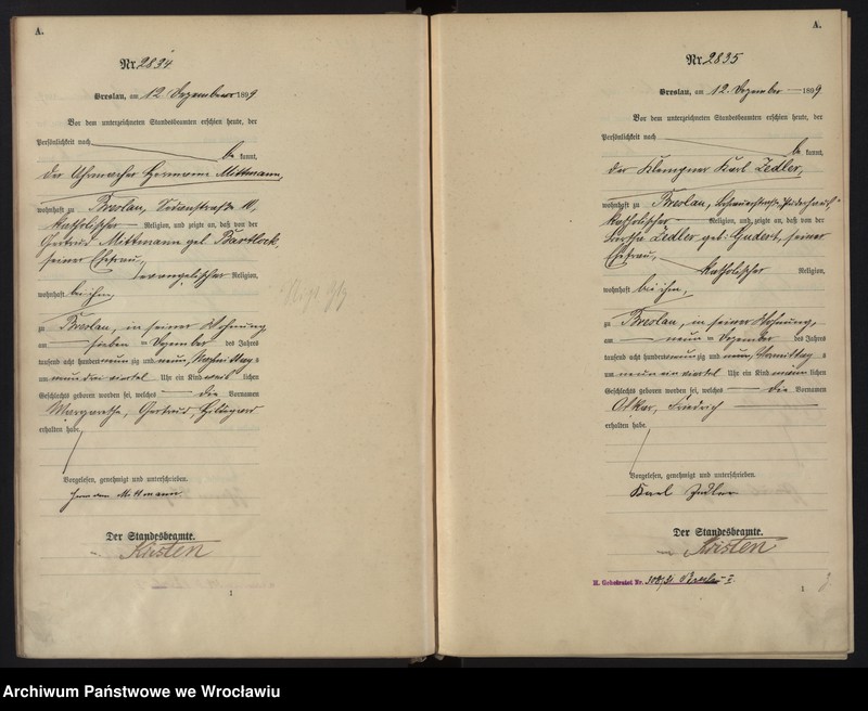 image.from.unit.number "Geburts-Haupt-Register Breslau II 1899 Band 8"