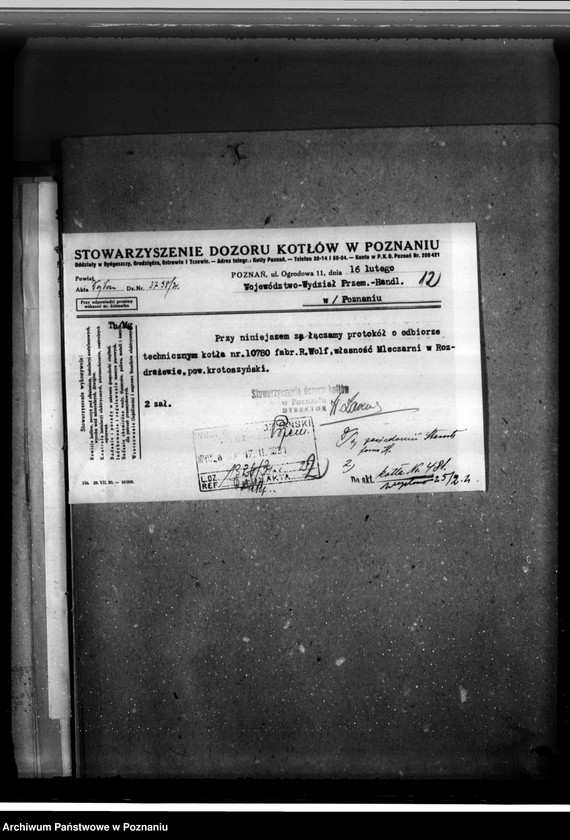 image.from.unit.number "Mleczarnia w Rozdrażewie pow. krotoszyński nr woj. kotła 481"