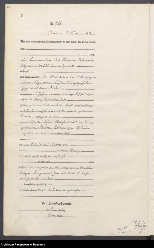 Obraz 20 z jednostki "Księga miejscowa zgonów tom III [Rejestr główny zgonów]"