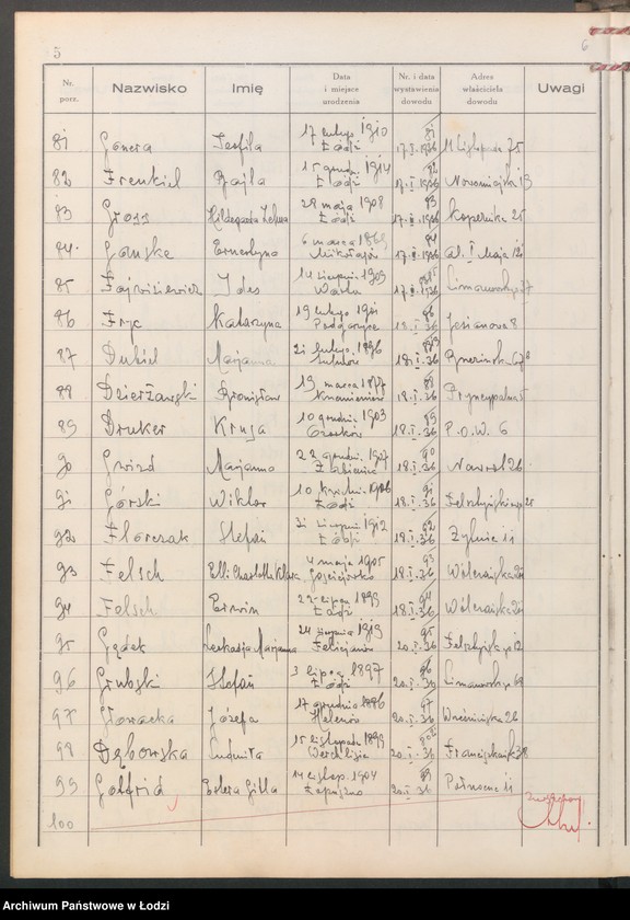 image.from.unit.number "Ewidencja dowodów osobistych wydanych przez Zarząd Miejski w Łodzi, zespół nr 2 [- nazwiska na litery D, F, G]"