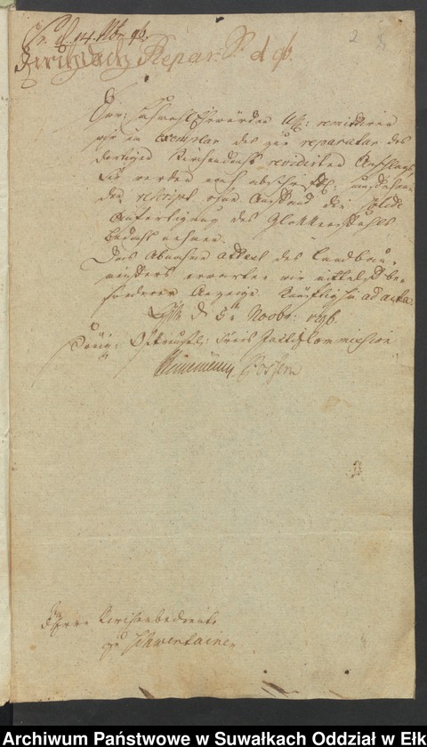 image.from.unit "Acta Kirchen und Schulen Reparatur betrefende de anno 1796"