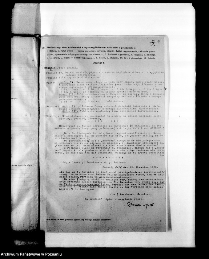 Obraz 16 z jednostki "Prywatna Szkoła Powszechna z niemieckim językiem nauczania- Siedleczek powiat Środa"