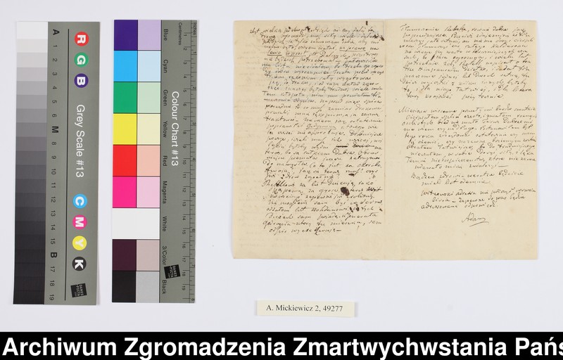 Obraz 3 z kolekcji "Listy Adama Mickiewicza i Cypriana Kamila Norwida z Archiwum Rzymskiego Zmartwychwstańców"