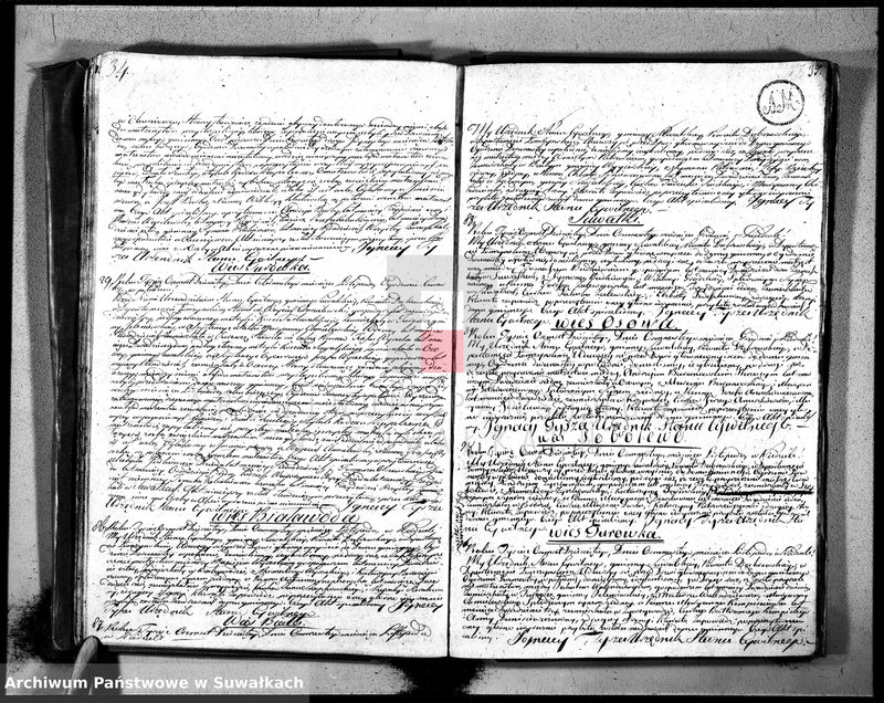 Obraz 20 z jednostki "Księga aktu ślubnego gminy suwalskiey, powiatu dąbrowskiego w departamencie łomżyńskim na rok 1810 1 Maja po 1 Maja 1811 roku"