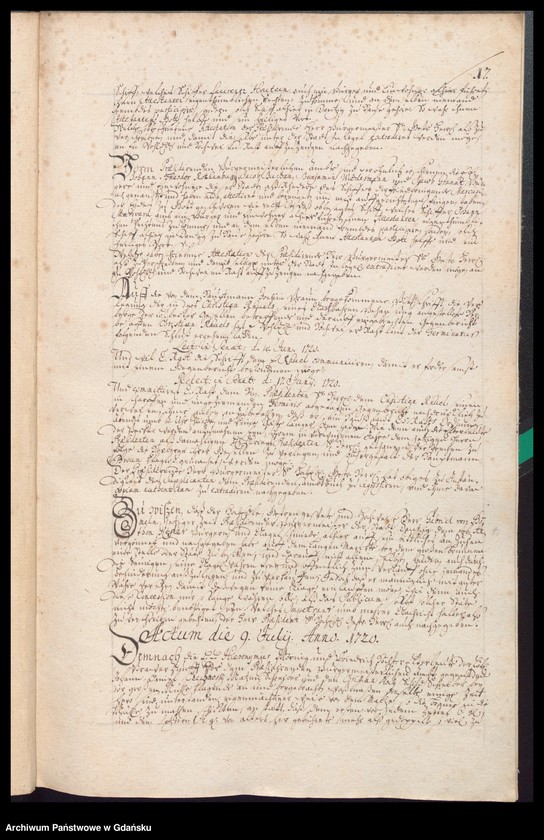 image.from.unit.number "Actum coram officio […] Gabrielis a Boemeln Praeconsulis ac Praesidis [27.III.1720-14.III.1721] Gabrielis a Boemeln ac Fisci Administratoris [18.III.1720-10.III.1721] /indeks/"