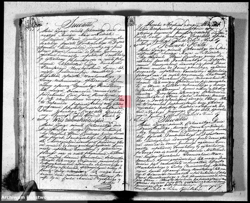 image.from.unit.number "Księga aktów śłubnych gminy suwalskiey, powiatu dąbrowskiego w departamencie łomżyńskim od dnia 1-go miesiąca Maja 1814 po 1-go miesiąca Maja 1815 r-u"