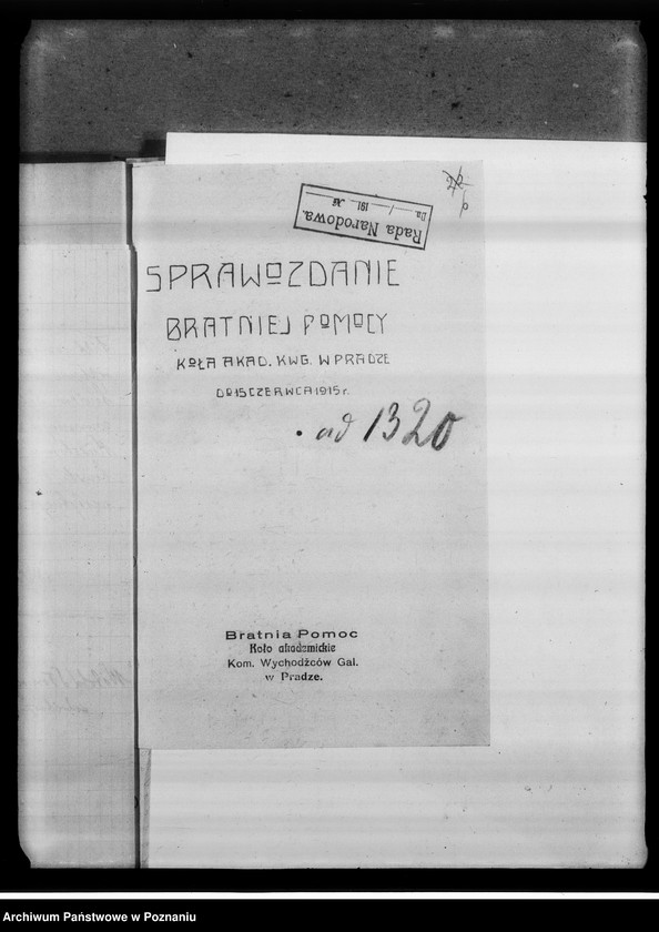 Obraz 10 z jednostki "[Komitet Generalny Pomocy dla Ofiar Wojny w Vevey, Bratnia Pomoc Koła Akademickiego Komitetu Wychodźców w Pradze- sprawozdania i wycinki prasowe.]"