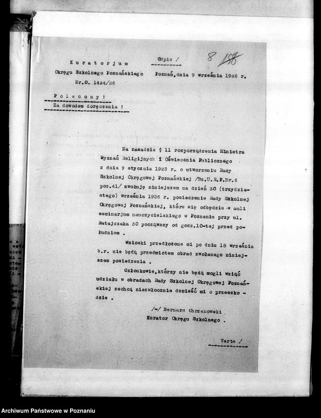 Obraz 12 z jednostki "[Protokoły z posiedzenia Rady Szkolnej Okręgowej Poznańskiej]"